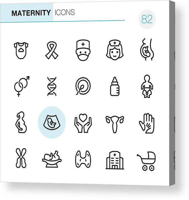 Child Acrylic Print featuring the drawing Maternity - Pixel Perfect icons by Lushik