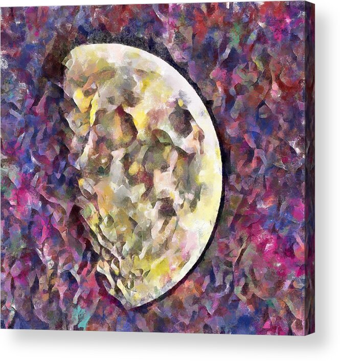 November Acrylic Print featuring the mixed media November Moon by Christopher Reed