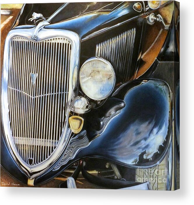 Ford Roadster Acrylic Print featuring the drawing Object of my Reflection by David Neace CPX