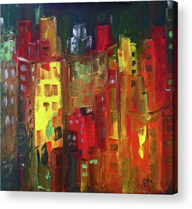 City Acrylic Print featuring the painting Paint it Red by Roxy Rich
