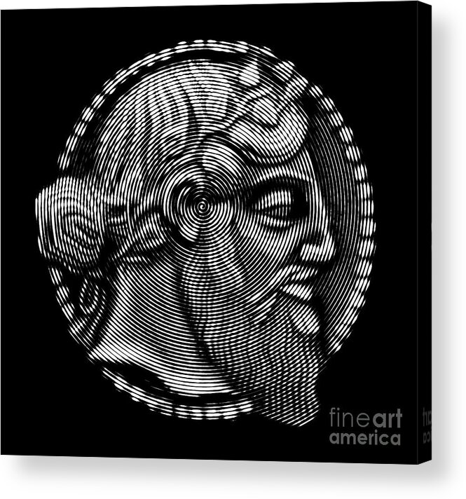 Famous Acrylic Print featuring the digital art portrait of Dionysus aka Bacchus , God of winemaking and wine by Cu Biz
