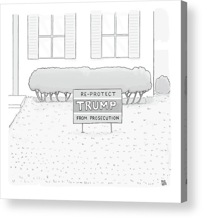 Captionless Acrylic Print featuring the drawing Re Protect Trump From Prosecution by Paul Noth