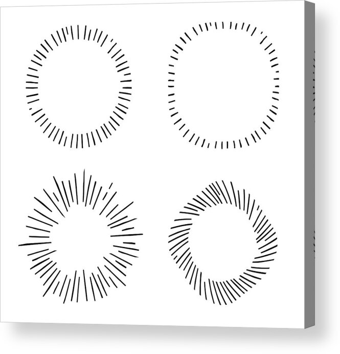 Curve Acrylic Print featuring the drawing Retro Starbursts Designs by Amtitus