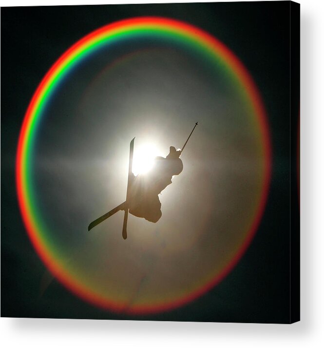 Skier Acrylic Print featuring the photograph Skier in the Sun by Rick Wilking