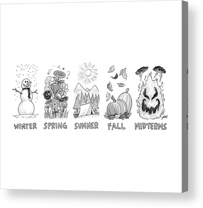 Captionless Acrylic Print featuring the drawing The Five Seasons by Tom Toro