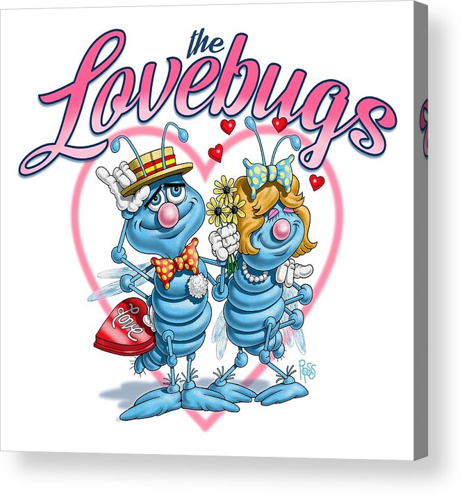 Humor Acrylic Print featuring the digital art The Lovebugs by Scott Ross