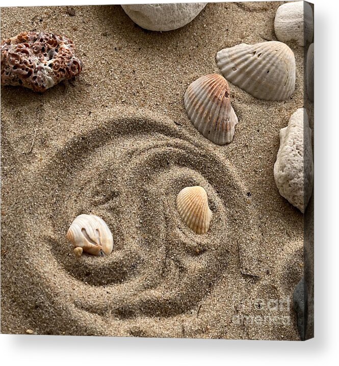 Yin Yang Acrylic Print featuring the photograph Yin Yang Sand by Maryland Outdoor Life