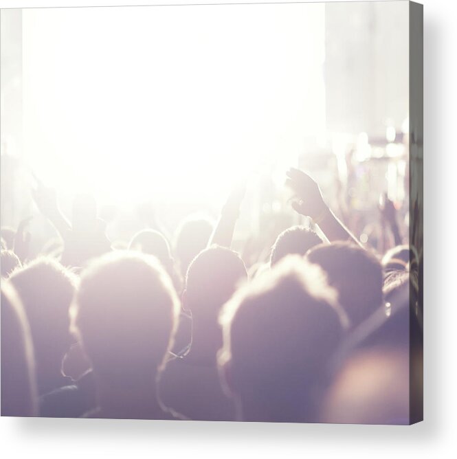Rock Music Acrylic Print featuring the photograph Concert Crowd #1 by Alenpopov