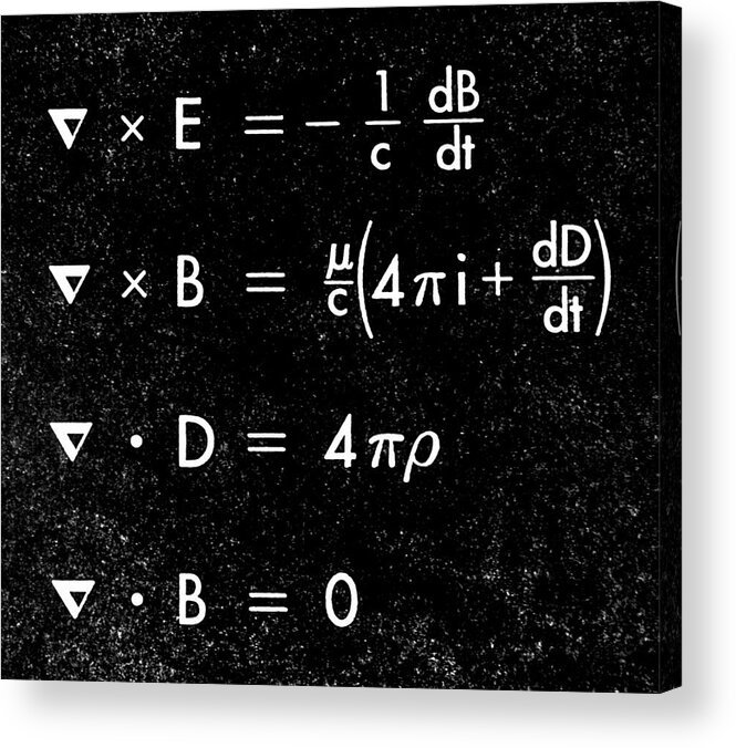 Electric Acrylic Print featuring the photograph Maxwell's Equations by Science Photo Library