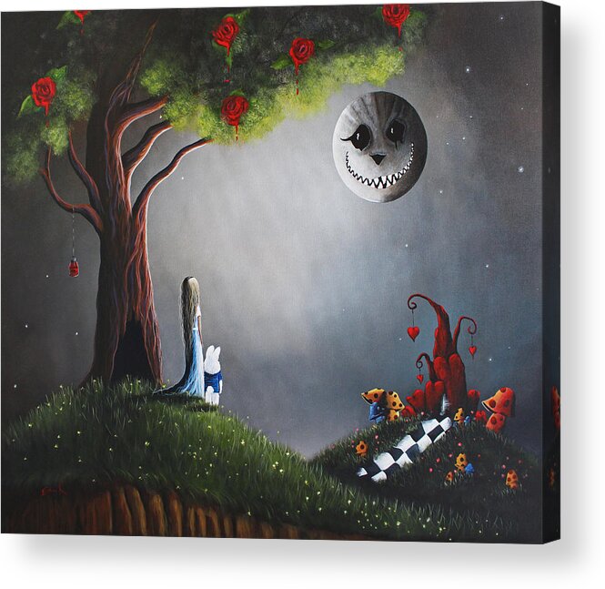 Alice In Wonderland Acrylic Print featuring the painting Alice In Wonderland Original Artwork by Fairy and Fairytale