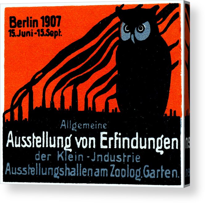 Vintage Acrylic Print featuring the painting 1907 Berlin Exposition Poster by Historic Image