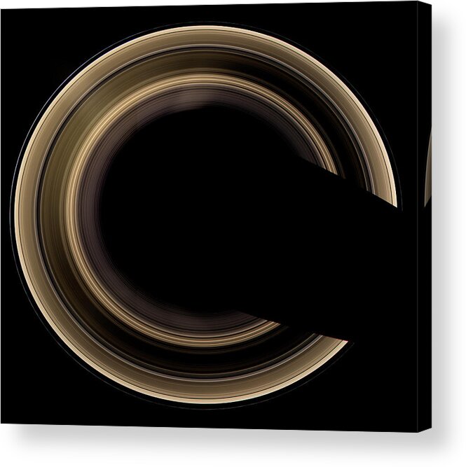 Saturn Acrylic Print featuring the photograph Saturn's Rings #3 by Nasa/jpl/ssi/science Photo Library