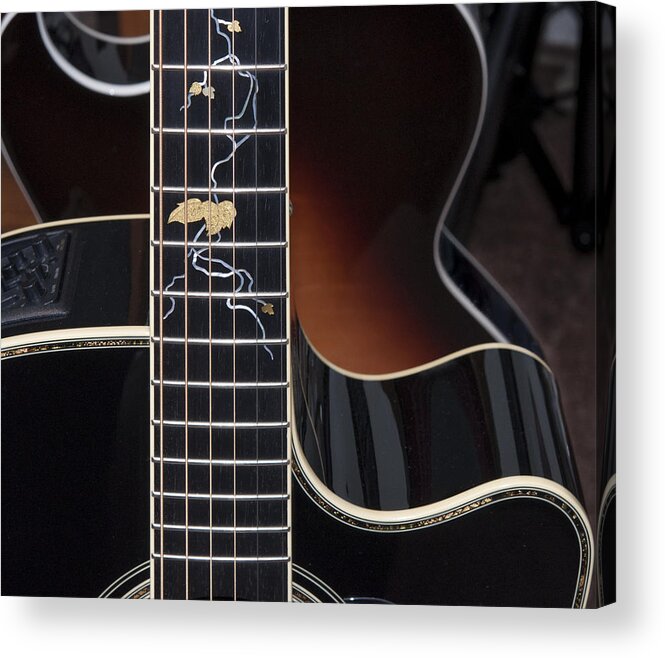 Guitar Acrylic Print featuring the digital art Back to Back Guitars by Christopher Cutter