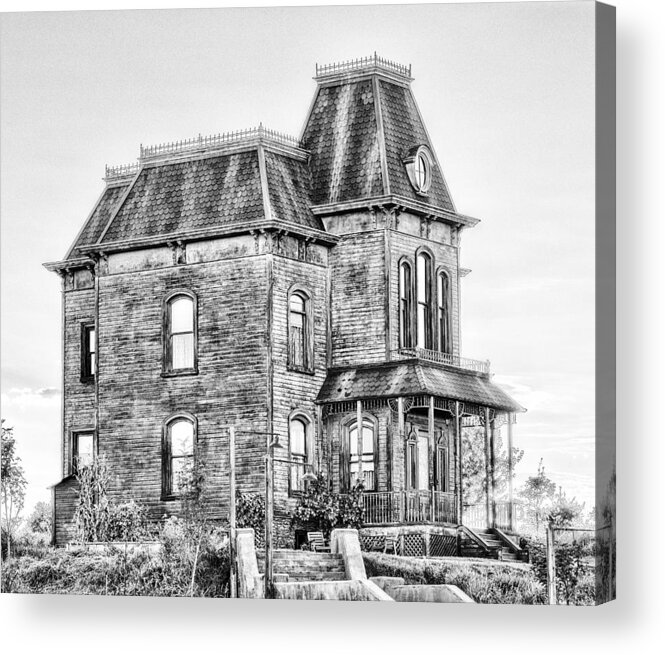 Bates Motel Haunted House Black And White Acrylic Print By Paul W Sharpe Aka Wizard Of Wonders