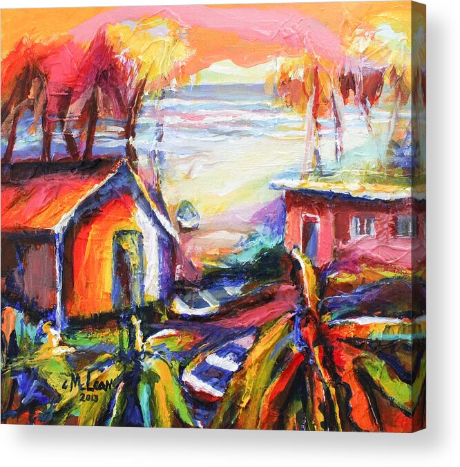 Abstract Acrylic Print featuring the painting Beach House I by Cynthia McLean