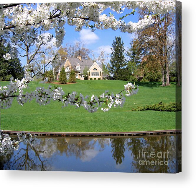 Spring Acrylic Print featuring the photograph Blossom-Framed House by Ann Horn