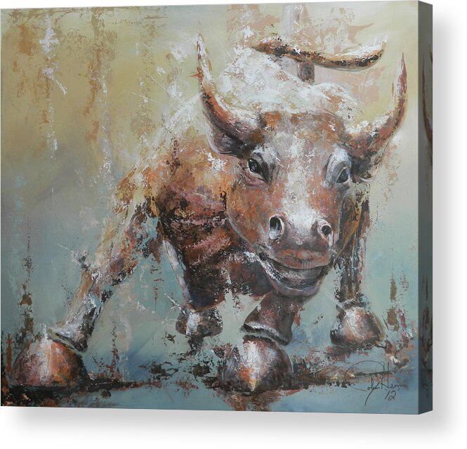 Abstract Acrylic Print featuring the painting Bull Market Y by John Henne