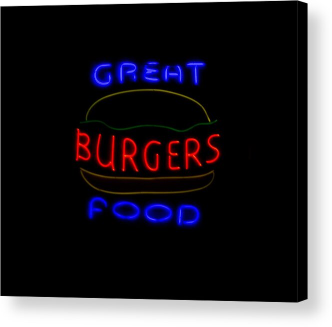 Red Acrylic Print featuring the photograph Burgers I by E Faithe Lester