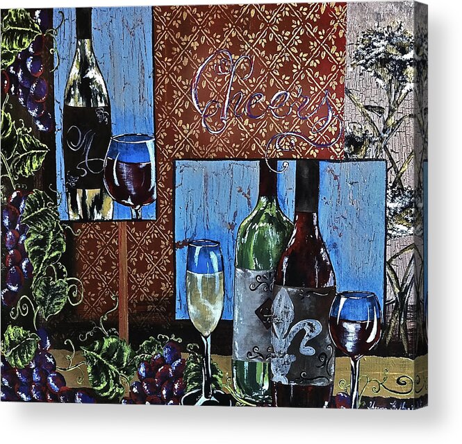 Wine Acrylic Print featuring the painting Cheers by Sheena Pape