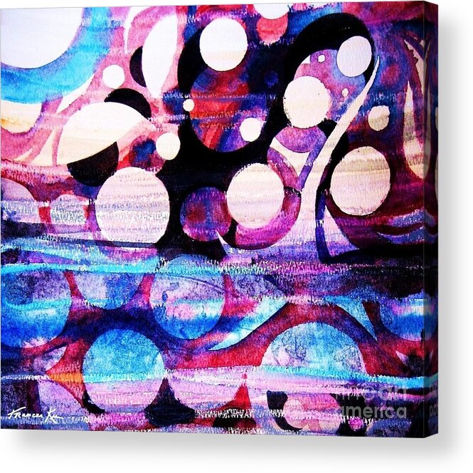 Abstract Acrylic Print featuring the painting Circles by Frances Ku