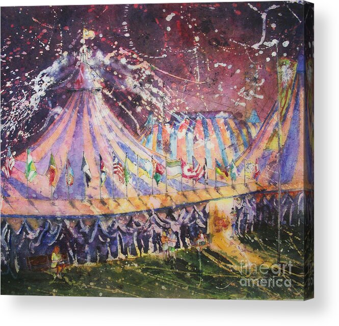 Circus Acrylic Print featuring the painting Cirque Magic by Carol Losinski Naylor