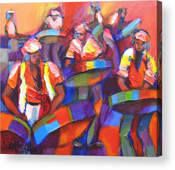 Steel Acrylic Print featuring the painting Colour Pan 2 by Cynthia McLean