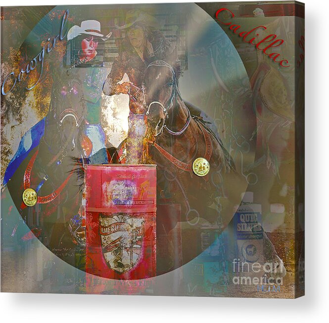 Horses Acrylic Print featuring the photograph Cowgirl Cadillac by Mayhem Mediums