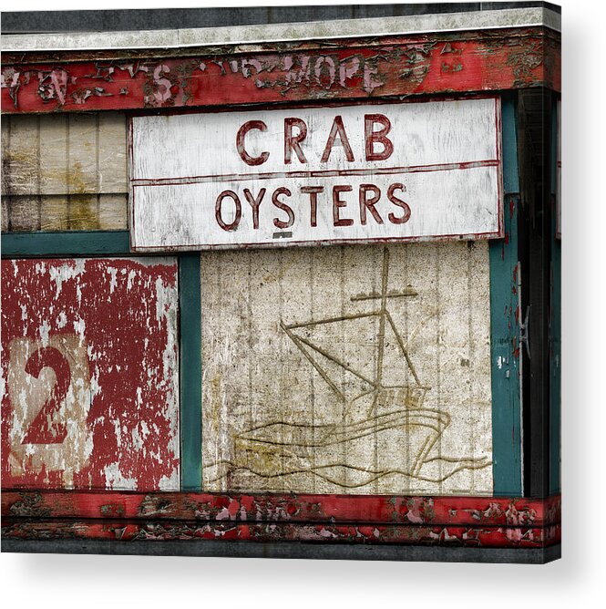 Crab Acrylic Print featuring the photograph Crab and Oysters by Carol Leigh