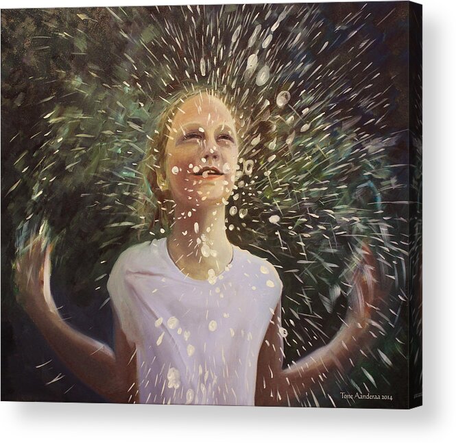 Dance Acrylic Print featuring the painting Dance with Water by Tone Aanderaa
