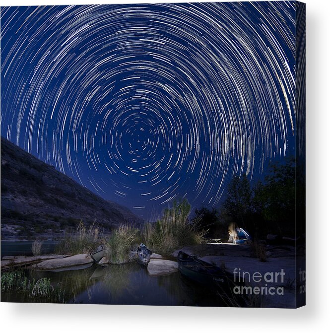 Devils River Acrylic Print featuring the photograph Devils River Star Trails by Richard Mason