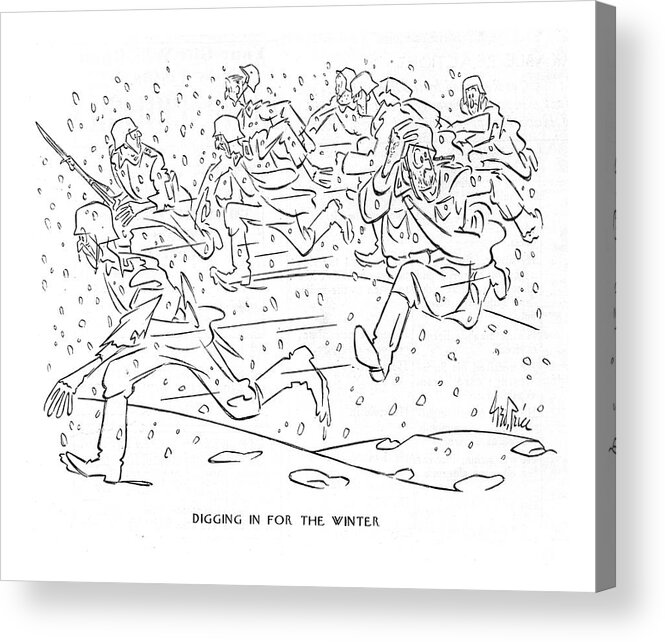 111630 Gpr George Price Acrylic Print featuring the drawing Digging In For The Winter by George Price