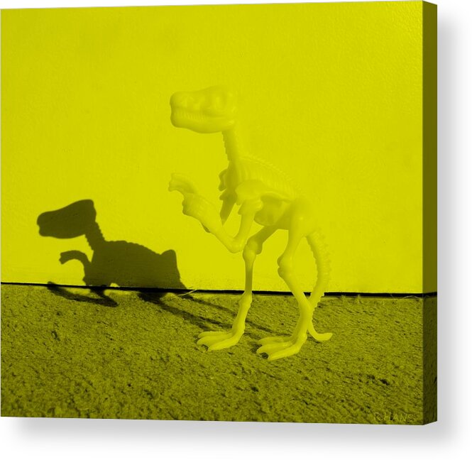 Dinosaur Acrylic Print featuring the photograph Dino Yellow by Rob Hans