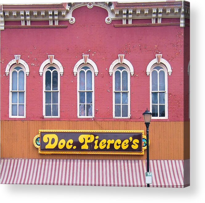 Building Acrylic Print featuring the photograph Doc Pierces Restaurant and Saloon Building Detail by Rory Cubel