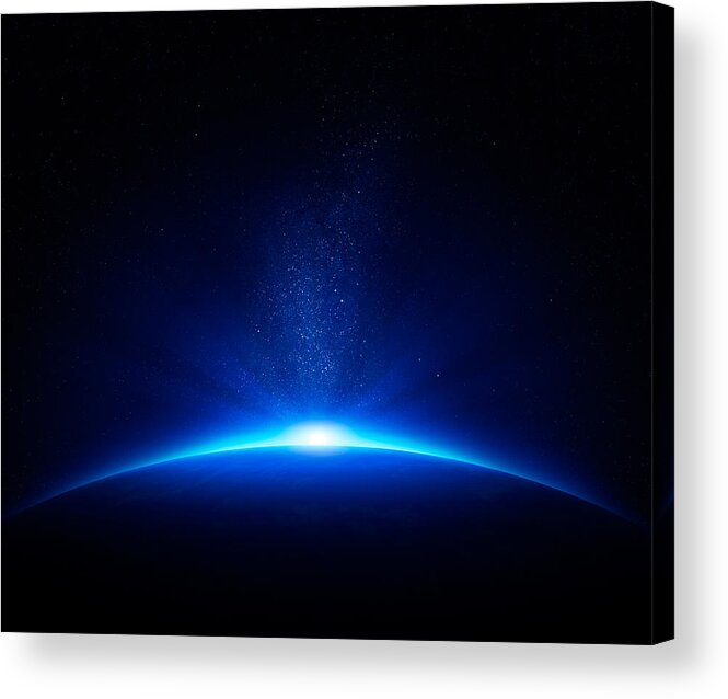 Earth Acrylic Print featuring the photograph Earth sunrise in space by Johan Swanepoel