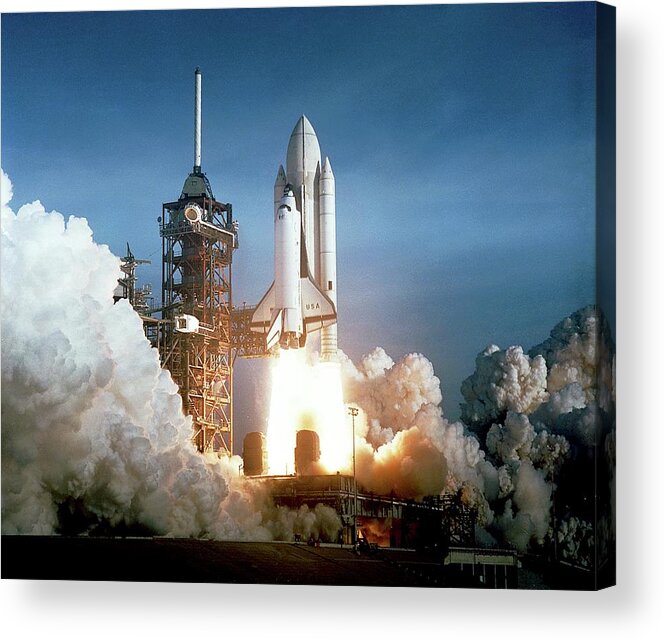 Columbia Acrylic Print featuring the photograph First Space Shuttle Launch by Nasa/science Photo Library