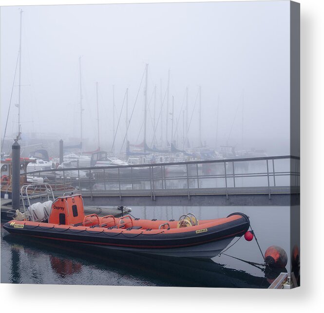 Anstruther Acrylic Print featuring the photograph Fog in Marina II by Elena Perelman
