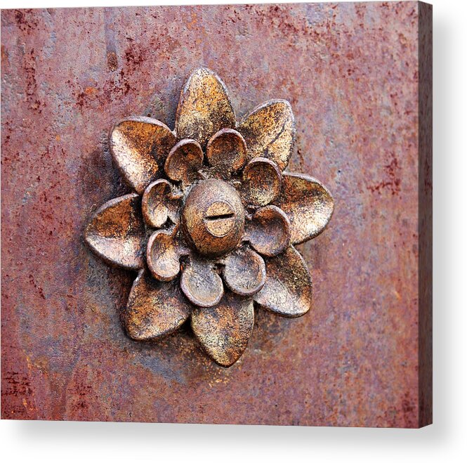 Rust Acrylic Print featuring the photograph Found Art in New York City by Rona Black