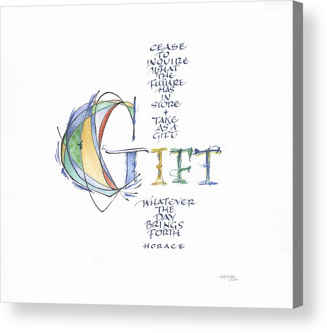 Gift-b Acrylic Print featuring the painting Gift B by Judy Dodds
