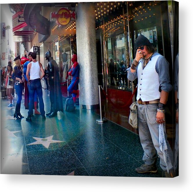 Photo Acrylic Print featuring the photograph Hollywood Super Heros by Tonie Cook