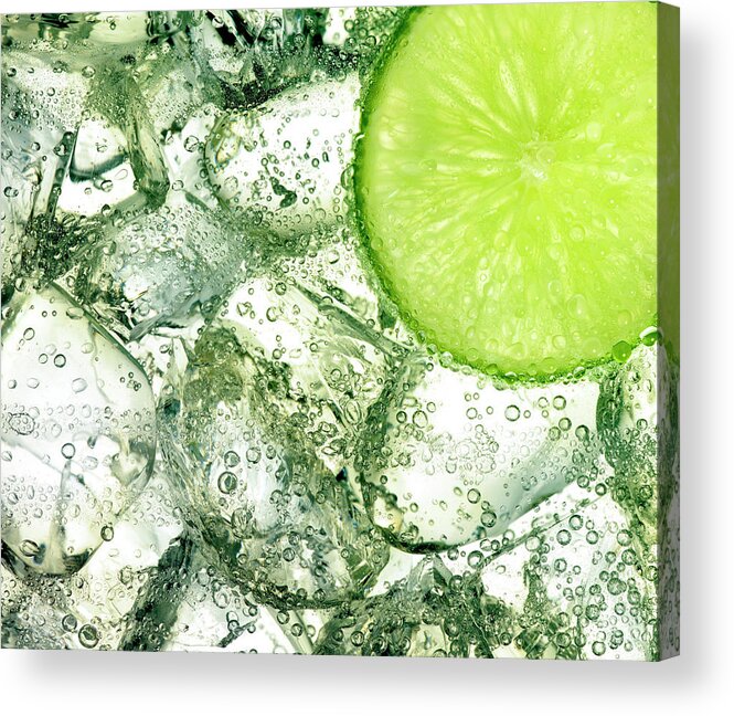 White Background Acrylic Print featuring the photograph Ice And Lime by Anthony Bradshaw