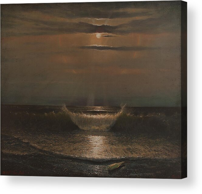 Seascape Acrylic Print featuring the painting Lunar Apparition by Blue Sky