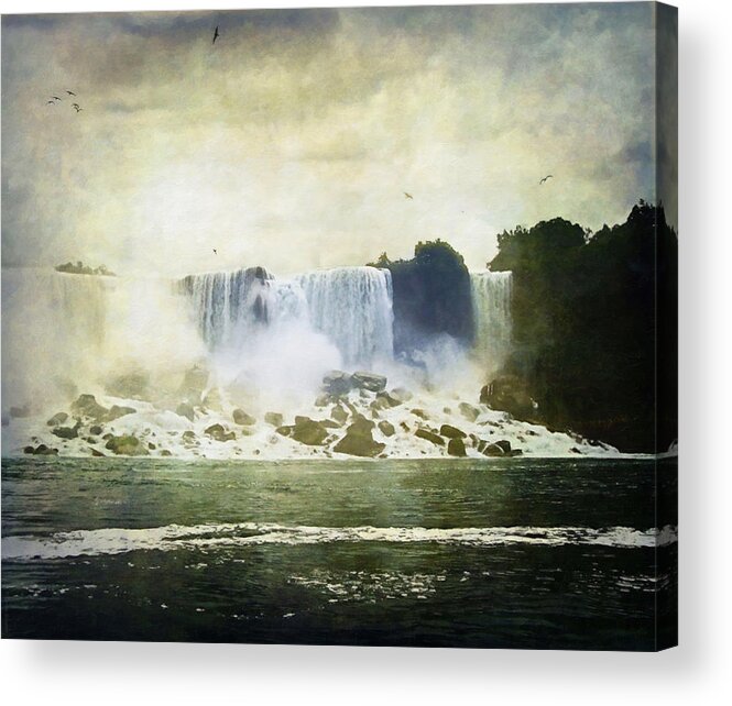 Niagara Falls Acrylic Print featuring the digital art Mighty Niagara by Lianne Schneider