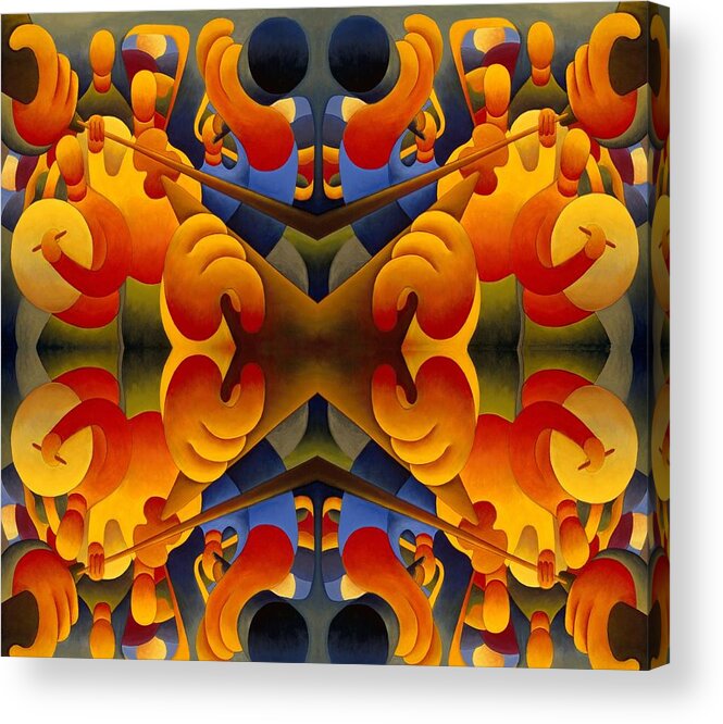 Musical Repetition Composition Acrylic Print featuring the painting Musical repetition composition by Alan Kenny