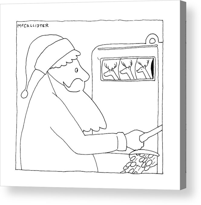 (santa Claus Hits The Jackpot At A Slot Machine When Three Reindeer Come Up On The Machine.) Claus Christmas Xmas
Money Acrylic Print featuring the drawing New Yorker December 28th, 1992 by Richard McCallister