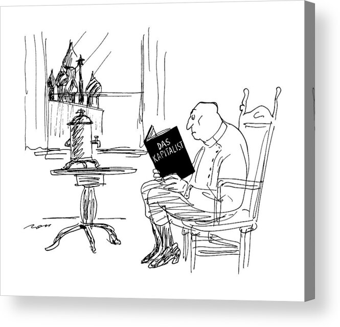 (russian Man Reads A Book Called 'das Kapitalist.' Pun On Marx's Das Kapital. Refers To Economic Liberalization In The Eastern Block.)
Government Acrylic Print featuring the drawing New Yorker January 1st, 1990 by Al Ross
