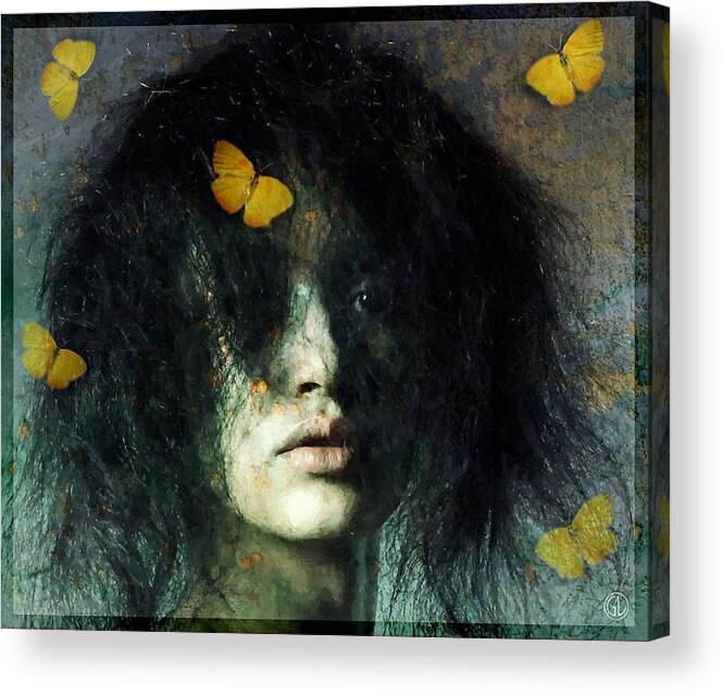 Woman Acrylic Print featuring the digital art Not even butterflies... by Gun Legler