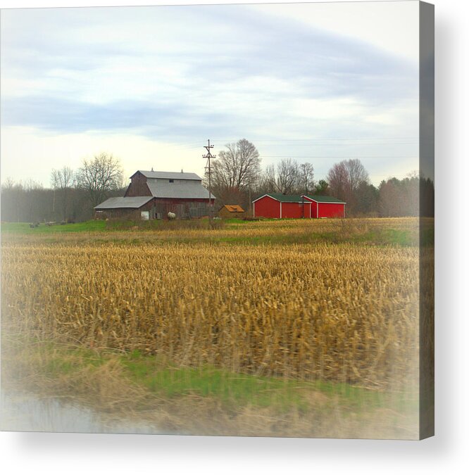 New And Old Barns Newaygo Acrylic Print featuring the photograph Old Barns And New Barns by Rosemarie E Seppala
