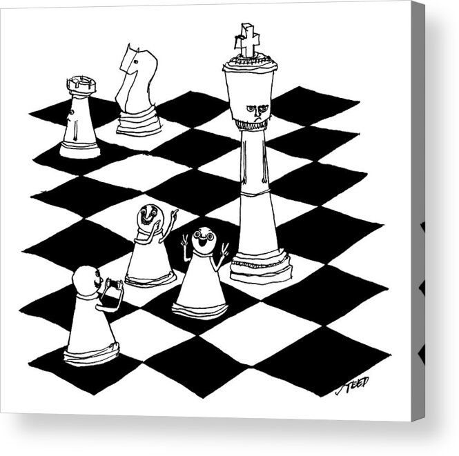 Captionless Photograph Acrylic Print featuring the drawing On A Chessboard by Edward Steed