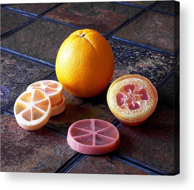 Orange Acrylic Print featuring the photograph Orange Slices Soap by Anastasiya Malakhova