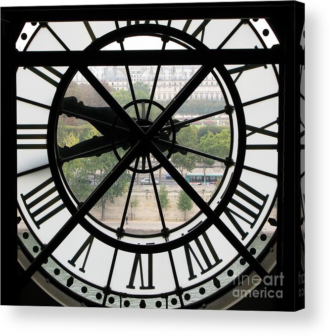 Clock Acrylic Print featuring the photograph Paris Time by Ann Horn
